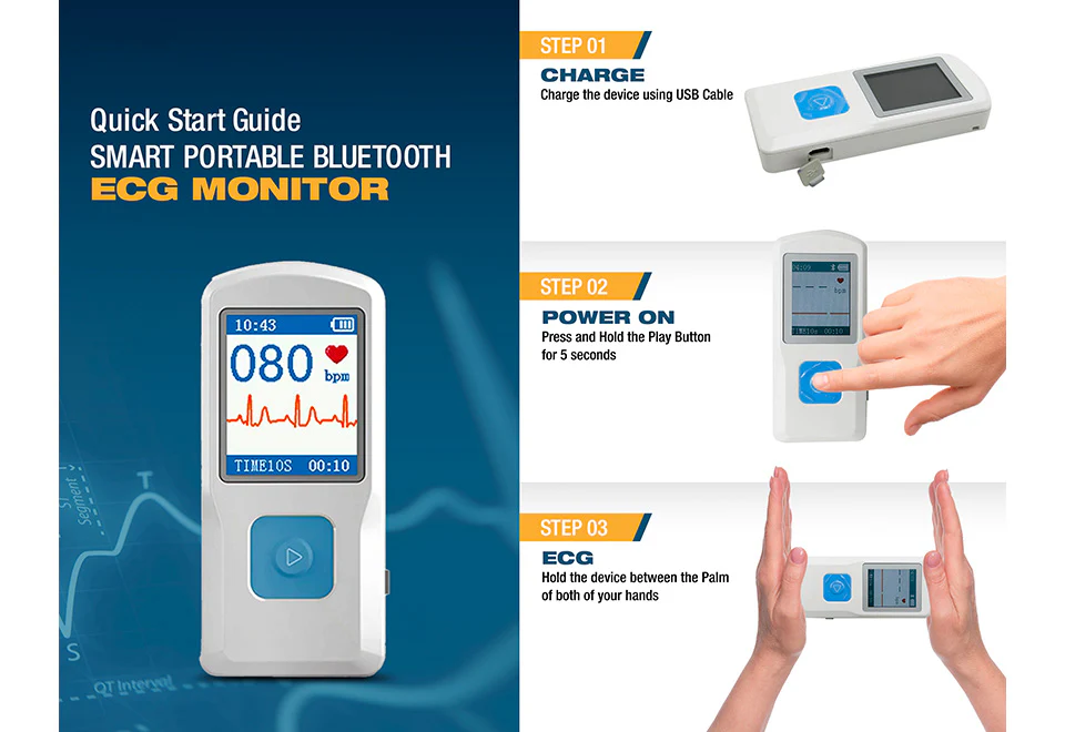Portable Smart Bluetooth EKG Monitor - Image 3