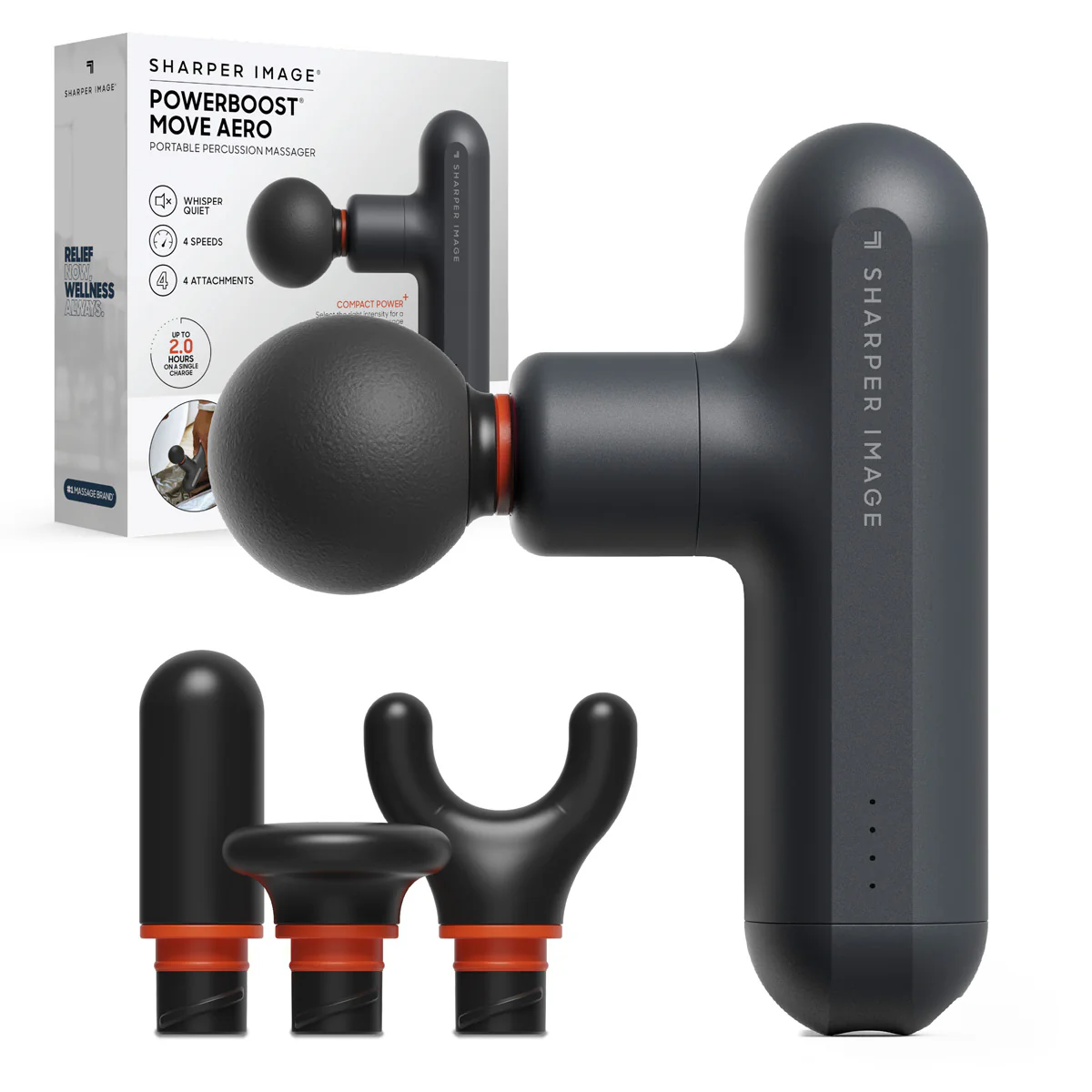 Powerboost Move Portable Percussion Massager Aero by Sharper Image - Image 15