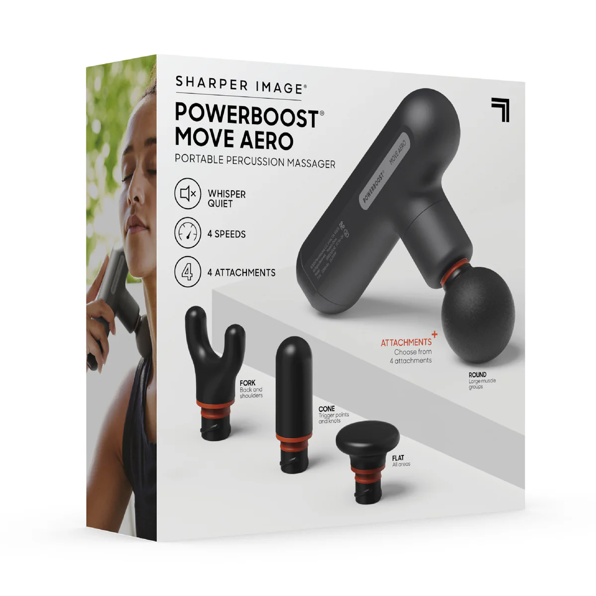 Powerboost Move Portable Percussion Massager Aero by Sharper Image - Image 7