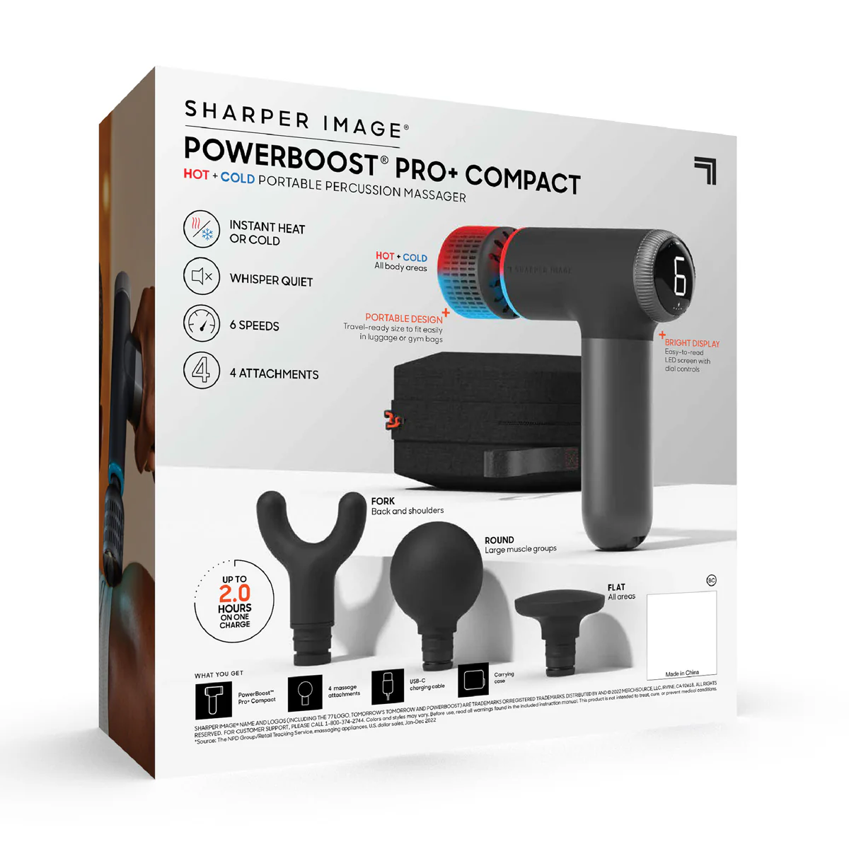 PowerBoost Pro Plus Hot and Cold Compact Massage Gun by Sharper Image - Image 11