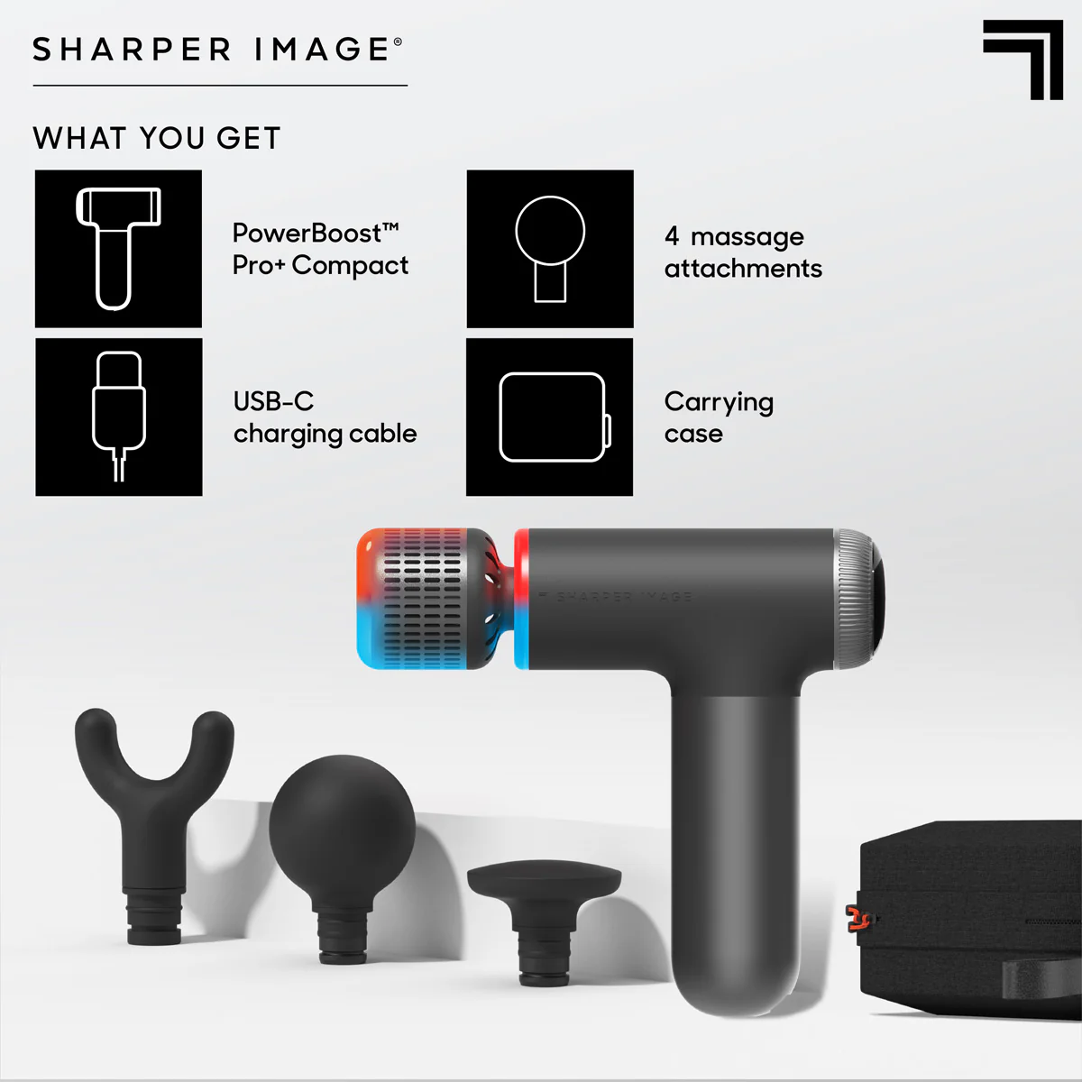 PowerBoost Pro Plus Hot and Cold Compact Massage Gun by Sharper Image - Image 9
