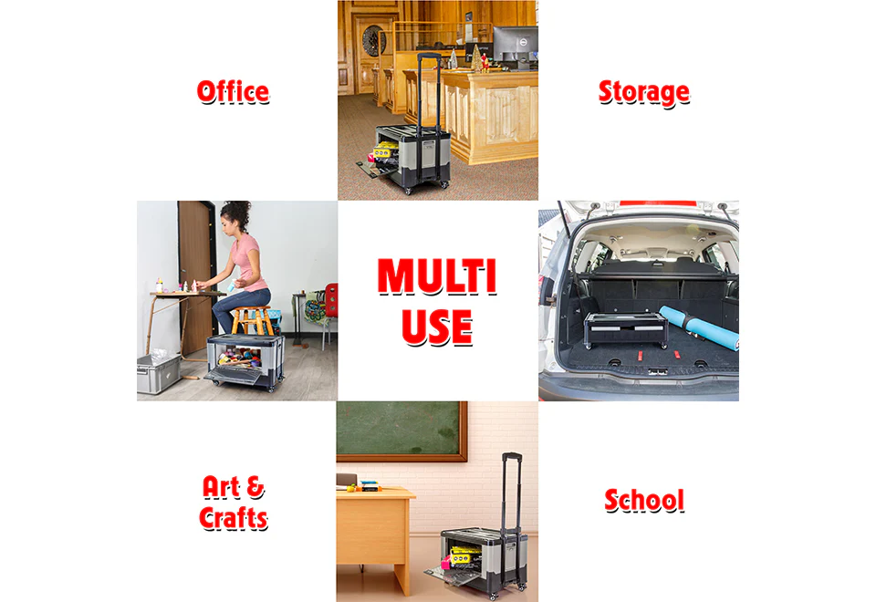 Quick Cart Extended Four Wheeled Rolling Crate - Image 2