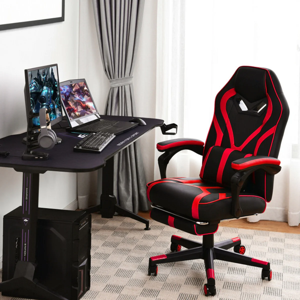 Racing Style Gaming Chair with Massaging Lumbar Support - Image 10