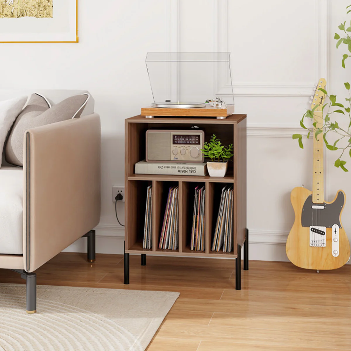Record Player Storage Stand with Charging Station - Image 17