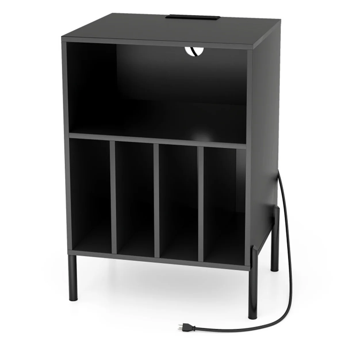 Record Player Storage Stand with Charging Station - Image 25