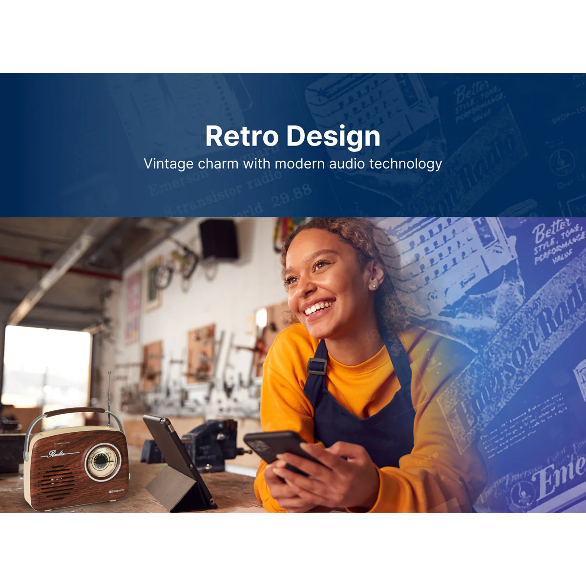 Retro AM/FM Radio with Bluetooth - Image 22