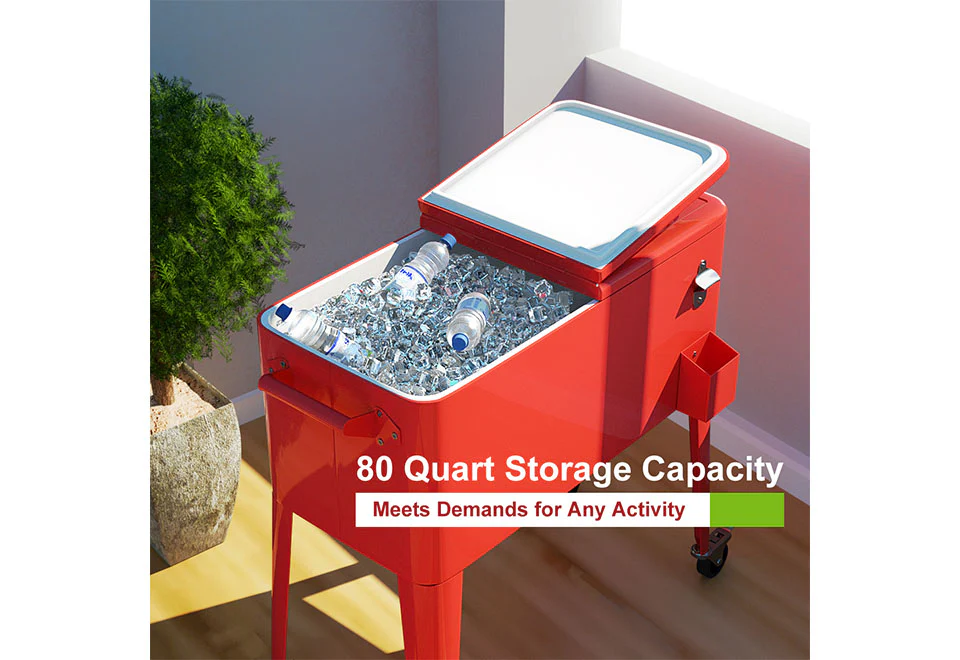 Retro Patio Cooler Cart - Image 4