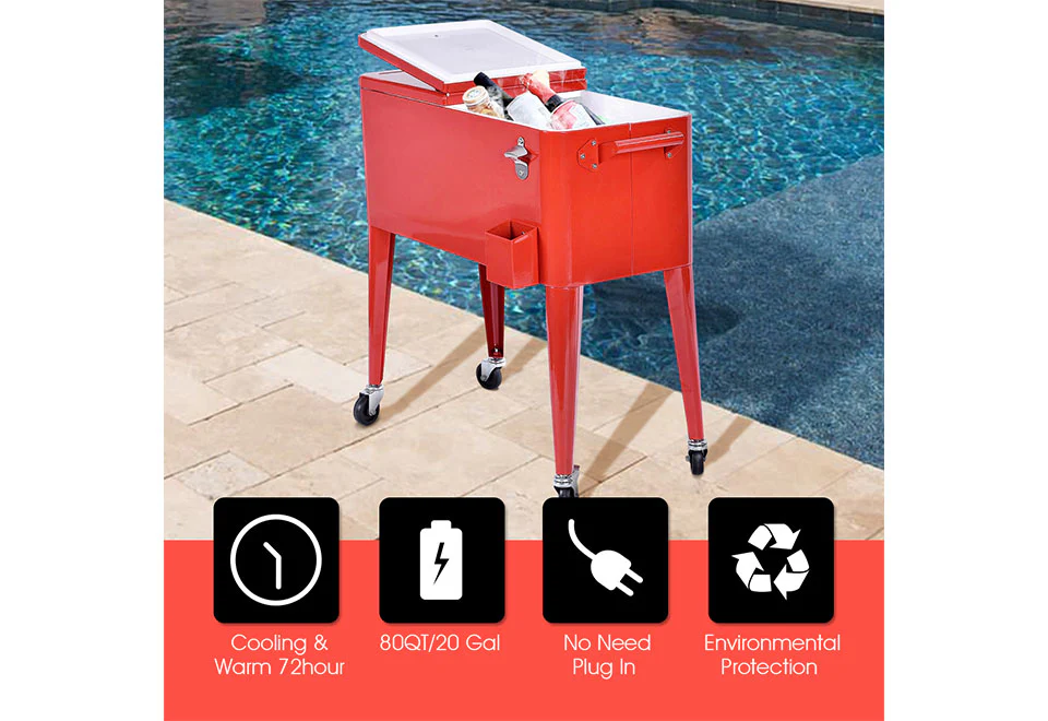Retro Patio Cooler Cart - Image 5