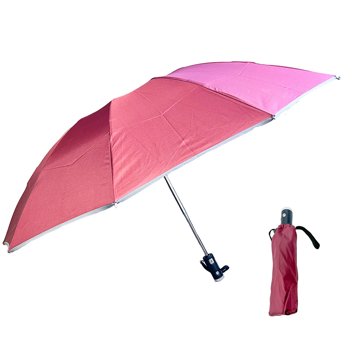 Reverse Folding Compact Umbrella with Flashlight - Image 5