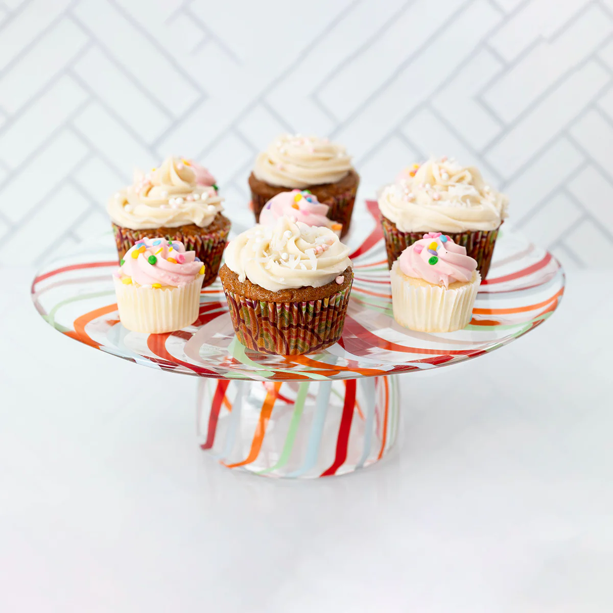 Reversible Glass Cake Stand/Chip and Dip Platter - Image 4