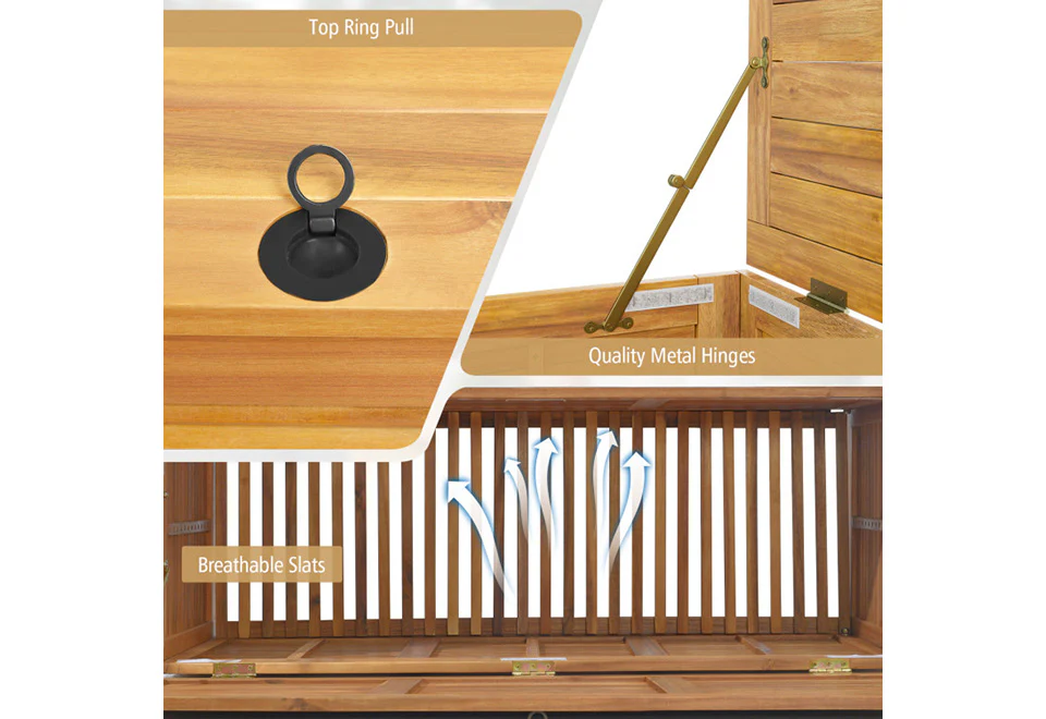 Rolling Patio Wooden Deck Box - Image 6