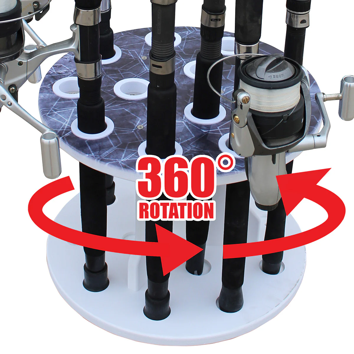 Round Spinning 12 Fishing Rod Rack - Image 2