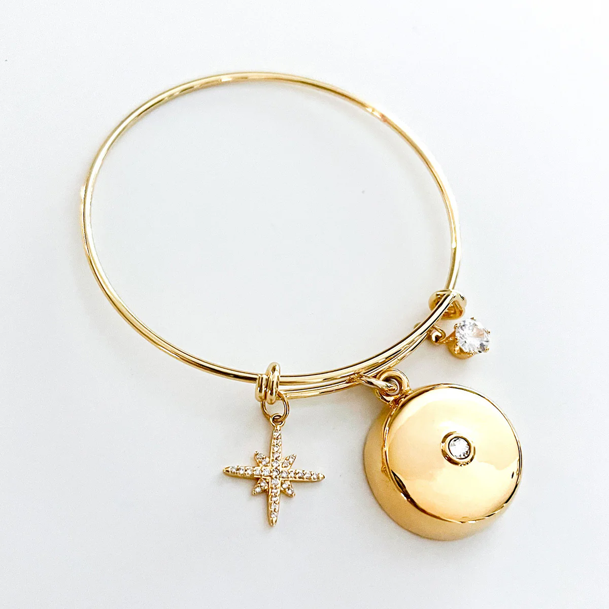 Safety Star Burst Charm Bracelet with Crystal Pendant - Image 12
