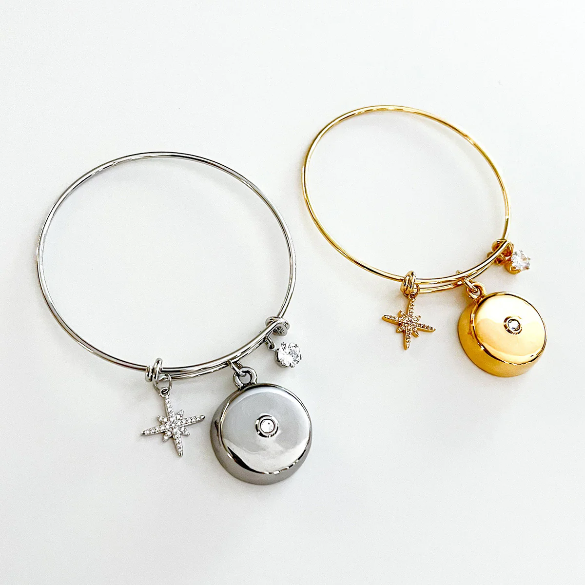 Safety Star Burst Charm Bracelet with Crystal Pendant - Image 2