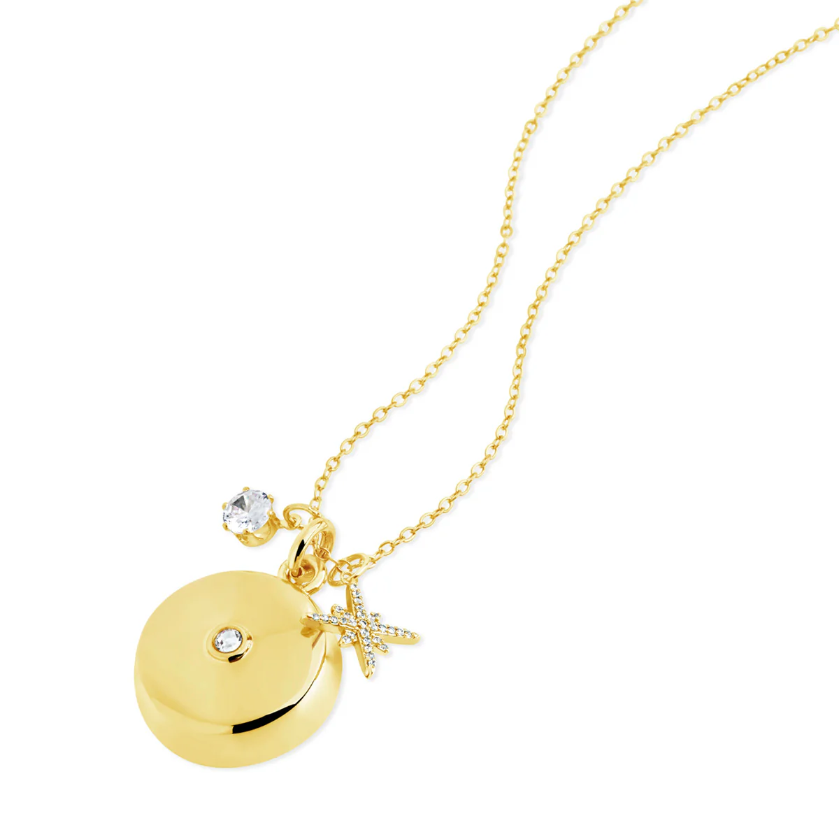 Safety Star Burst Charm Necklace with Crystal Pendant - Image 10