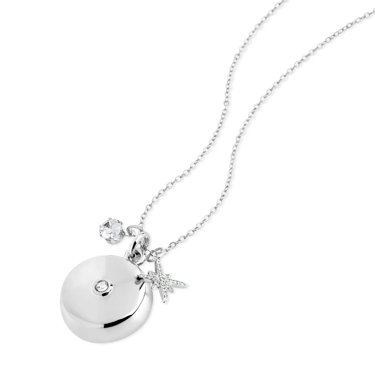Safety Star Burst Charm Necklace with Crystal Pendant - Image 9
