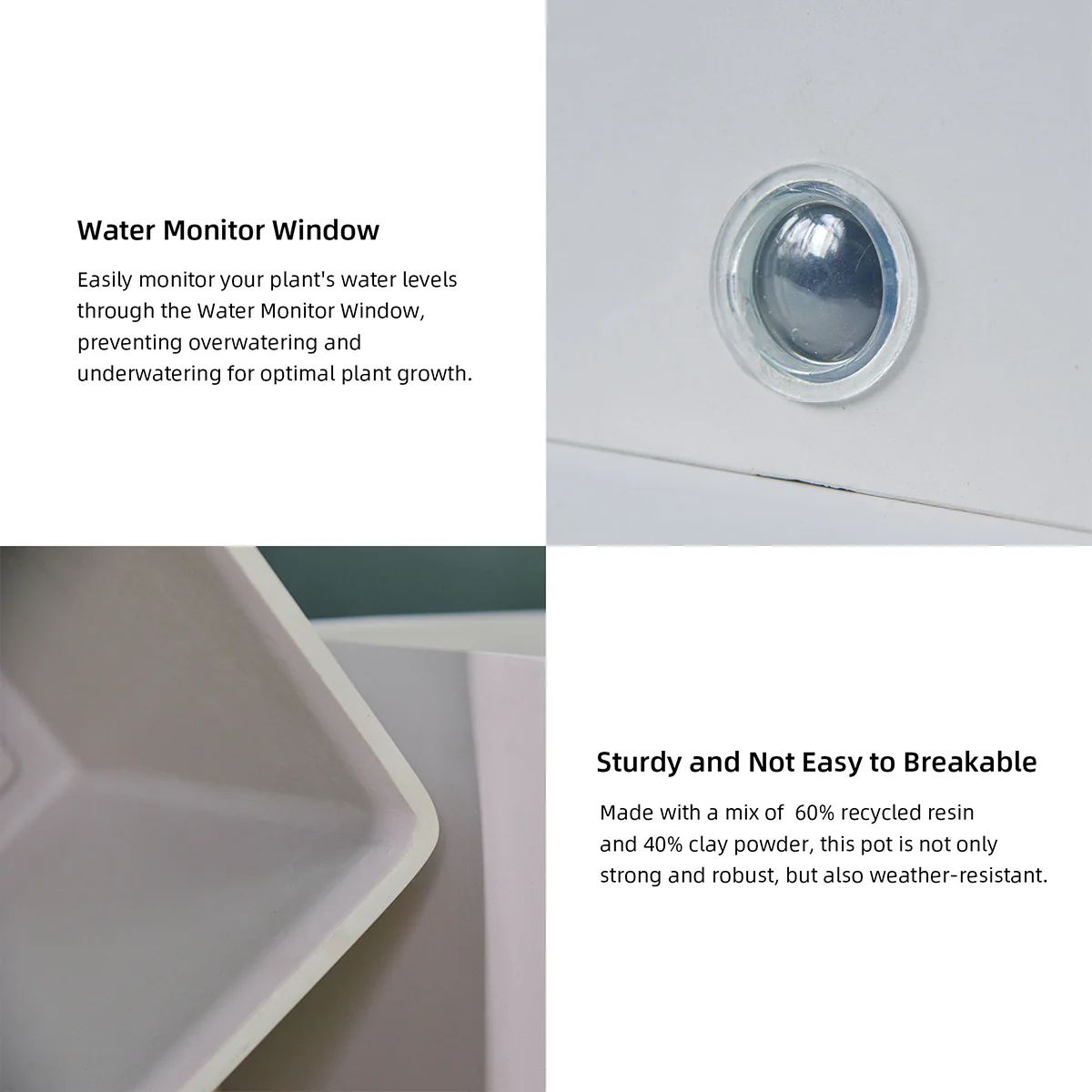 Self-Watering Square Pot System for Indoor Plants (Set of 3) - Image 4