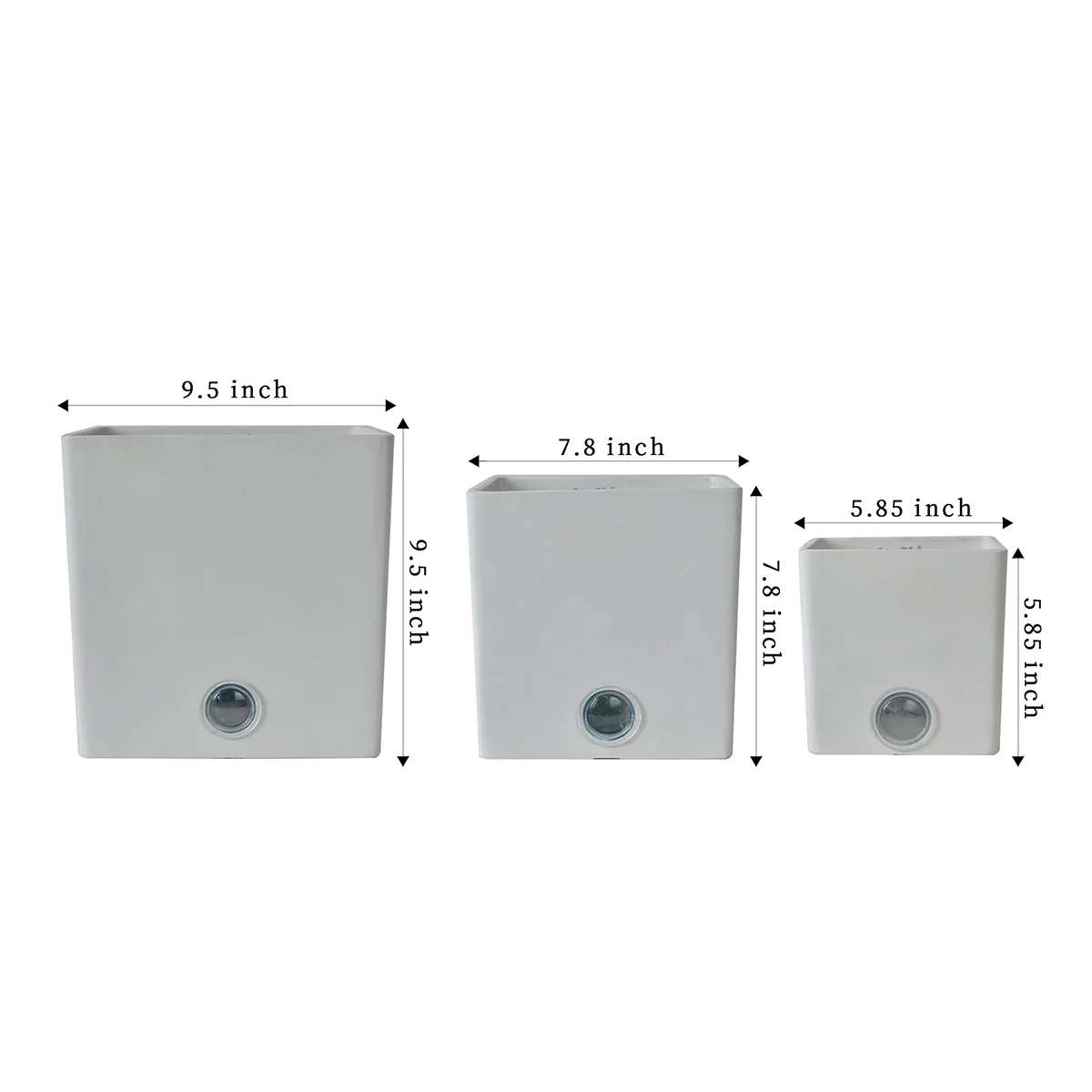 Self-Watering Square Pot System for Indoor Plants (Set of 3) - Image 5