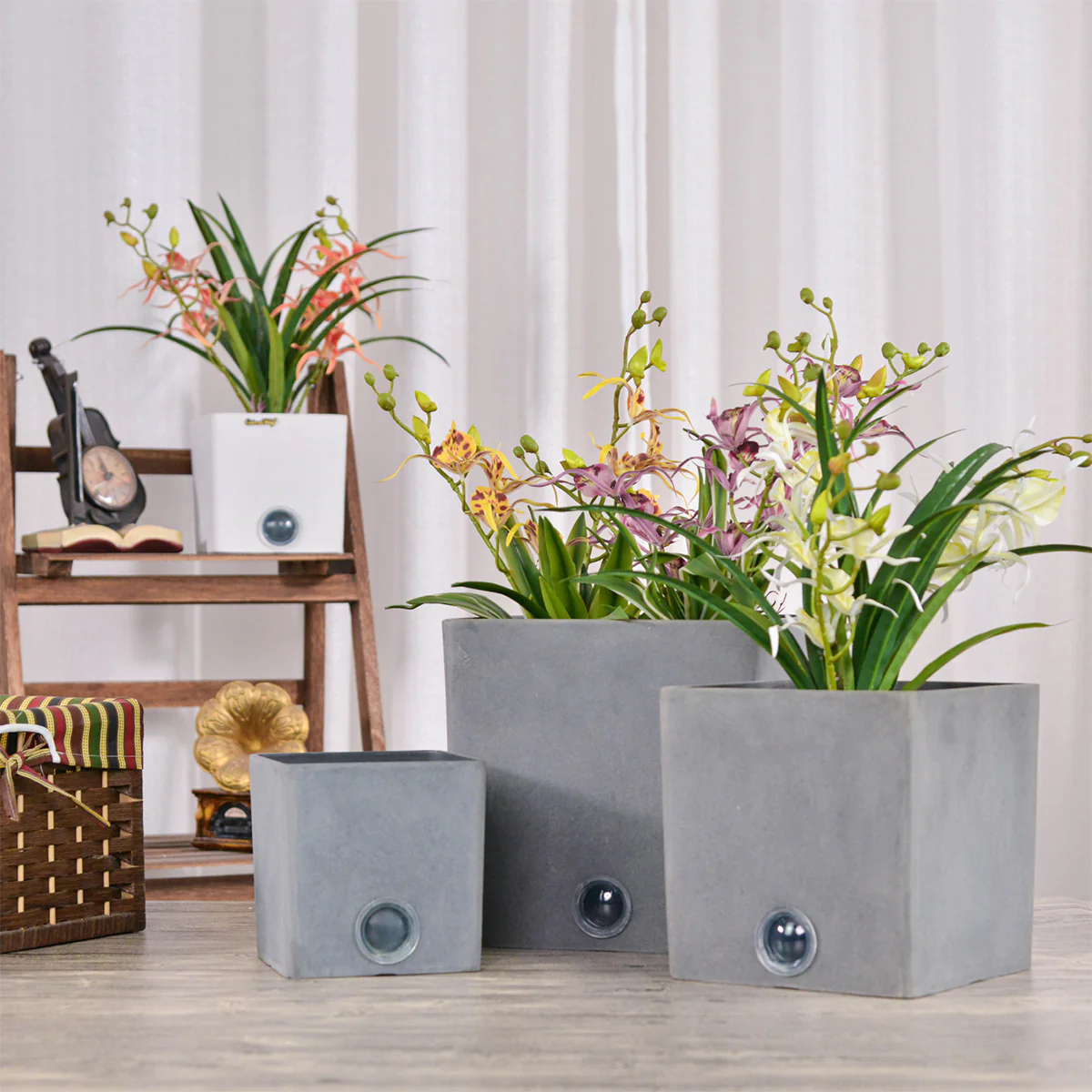 Self-Watering Square Pot System for Indoor Plants (Set of 3) - Image 6