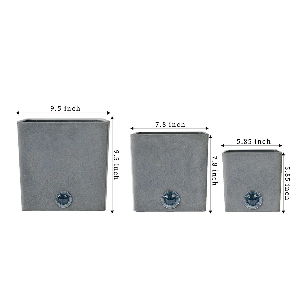 Self-Watering Square Pot System for Indoor Plants (Set of 3) - Image 7