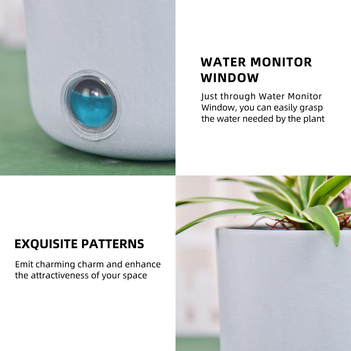 Self-Watering Tall Cylinder Pot System for Indoor Plants (Set of 3) - Image 3