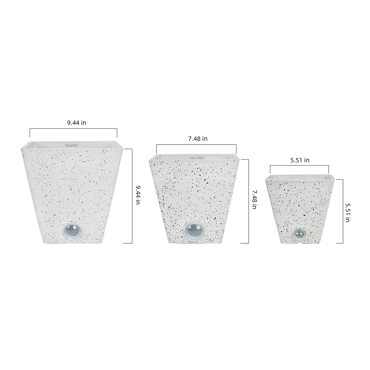 Self-Watering Tall Square Pot System for Indoor Plants (Set of 3) - Image 8