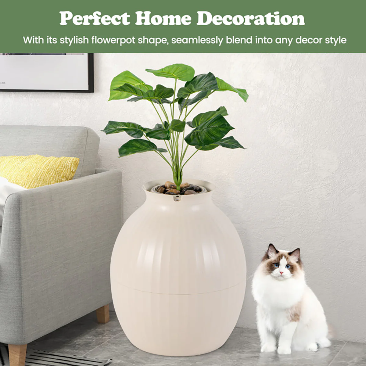 Smart Plant Hidden Litter Box with Odor Control - Image 3