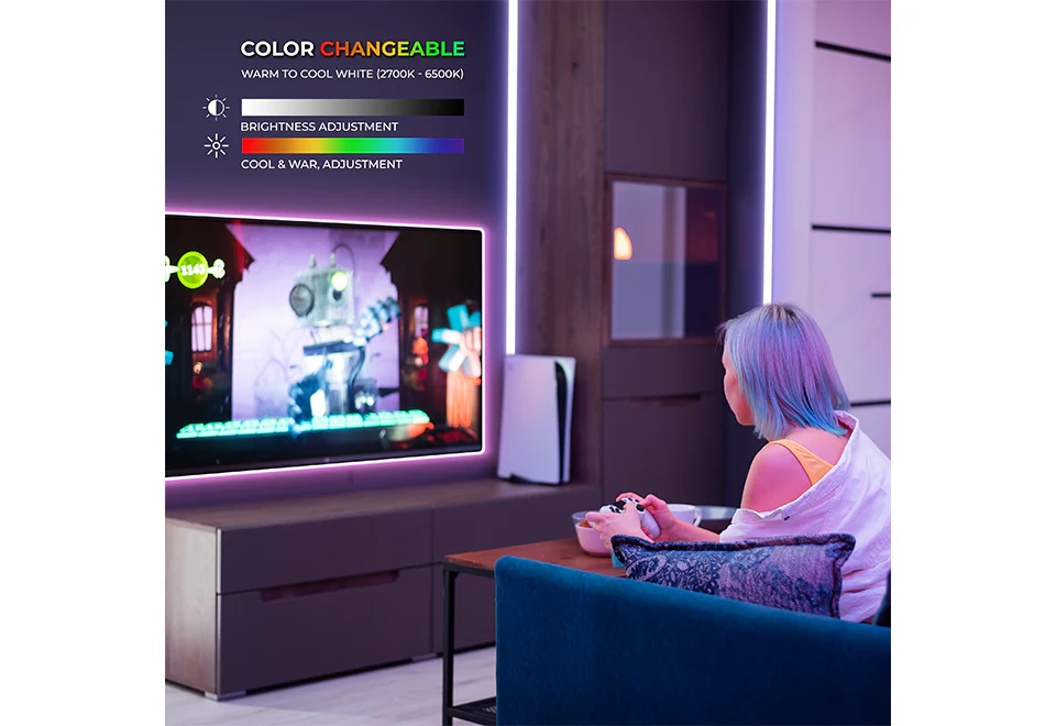 Smart Wi-Fi LED Strip Lights for TV and Computer - Image 3