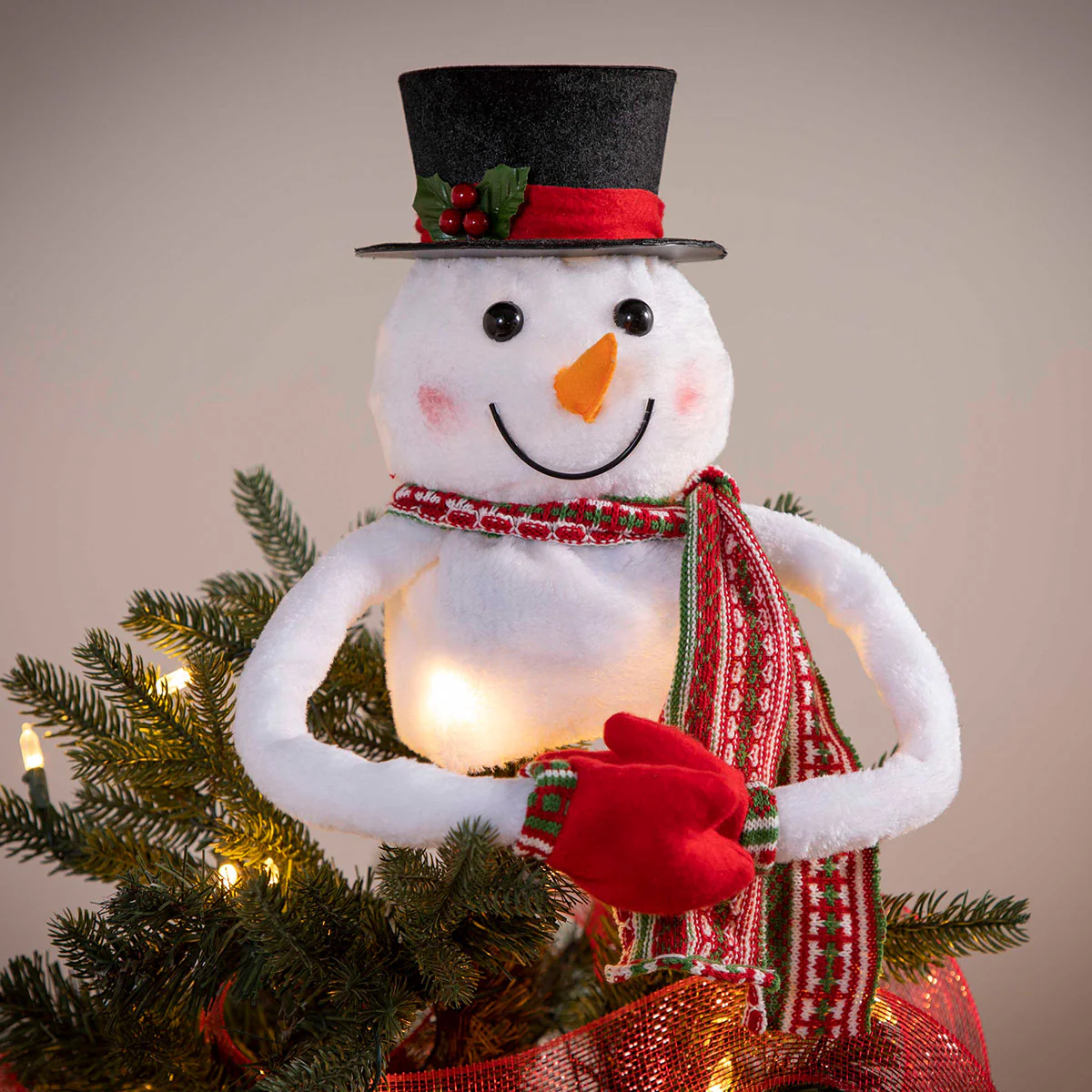 Snowman Tree Topper with Snowflake Projector - Image 5