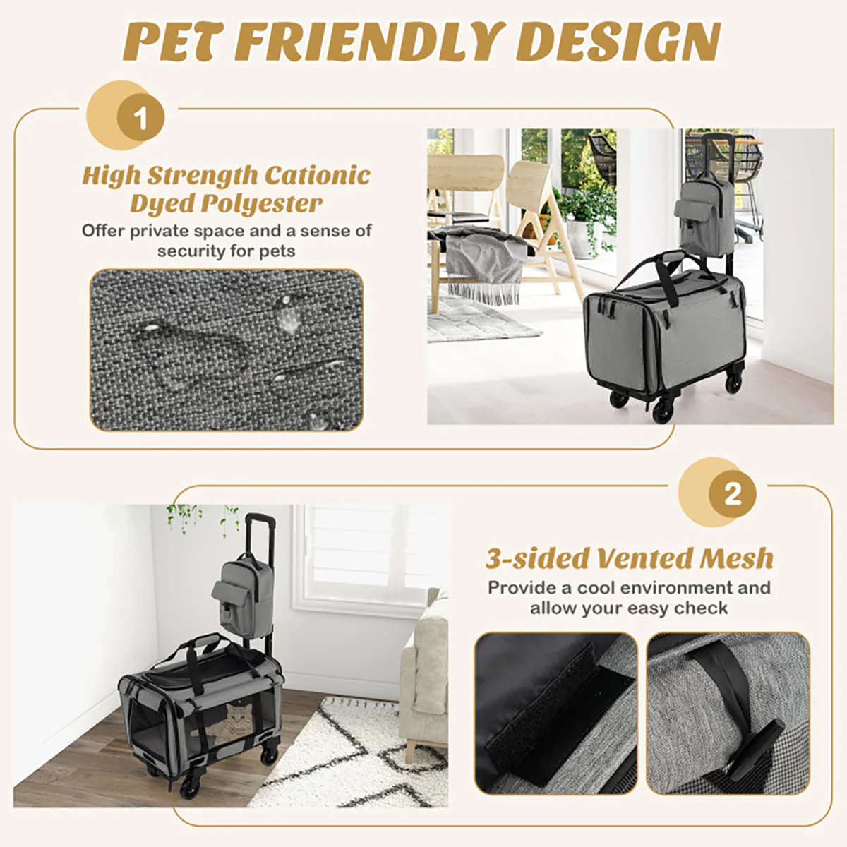 Soft Rolling Pet Carrier - Image 3