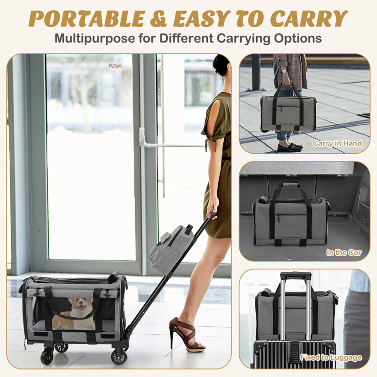 Soft Rolling Pet Carrier - Image 4