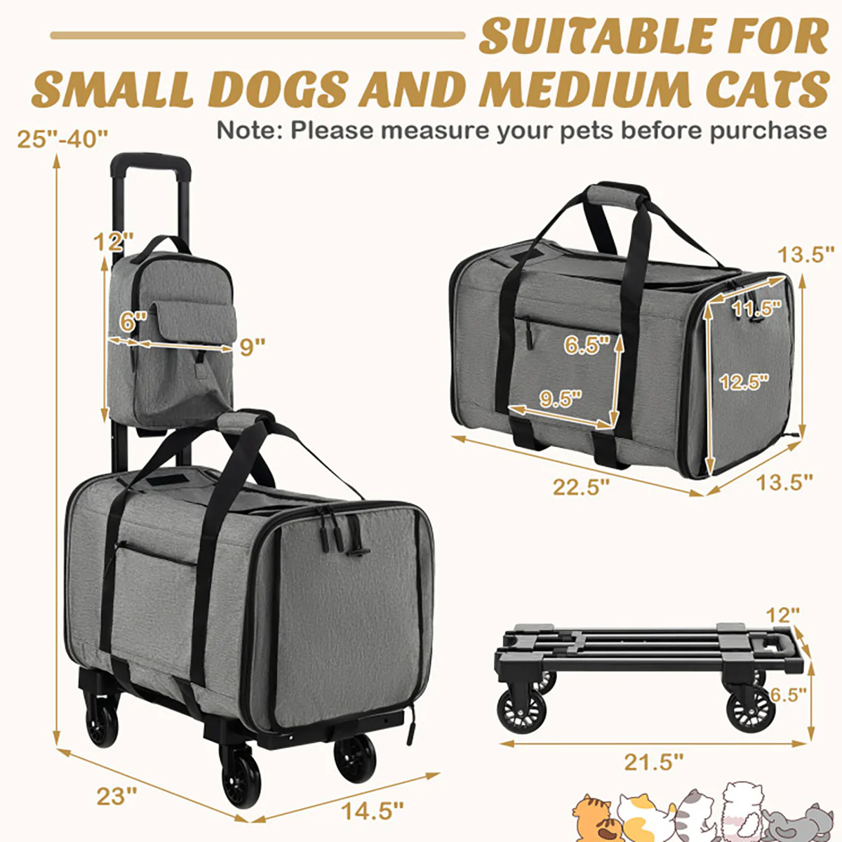Soft Rolling Pet Carrier - Image 8