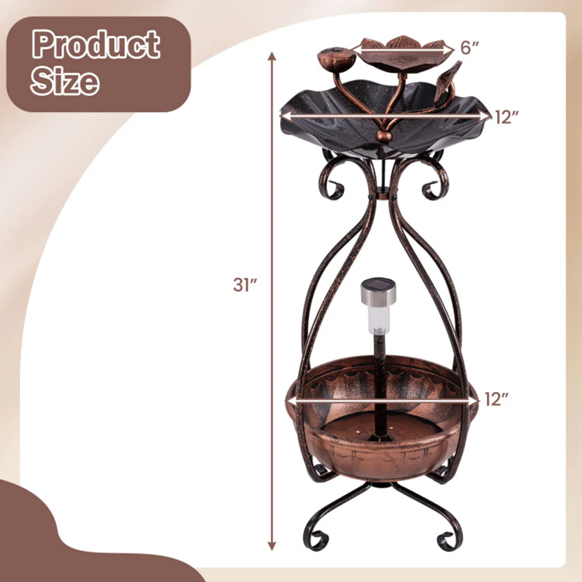 Solar Bird Bath Feeder and Planter - Image 17