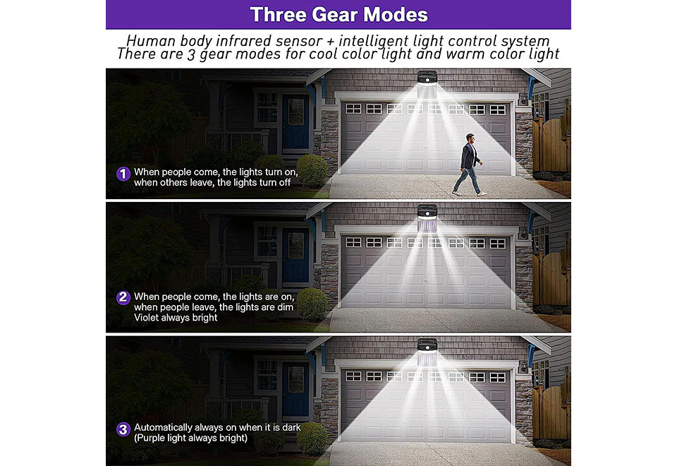 Solar Bug Zapper Motion Sensor Lights - Image 5