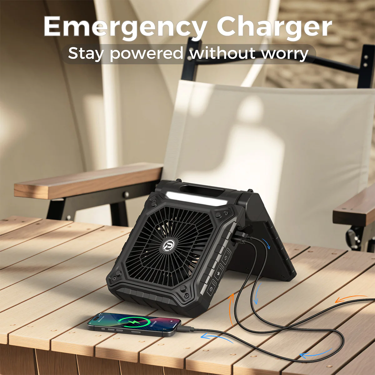 Solar Powered Fan with LED Lights - Image 5