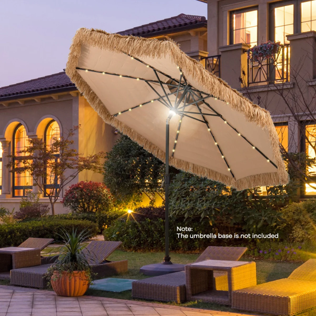 Solar Powered Tiki Patio Umbrella with Led Lights - Image 17