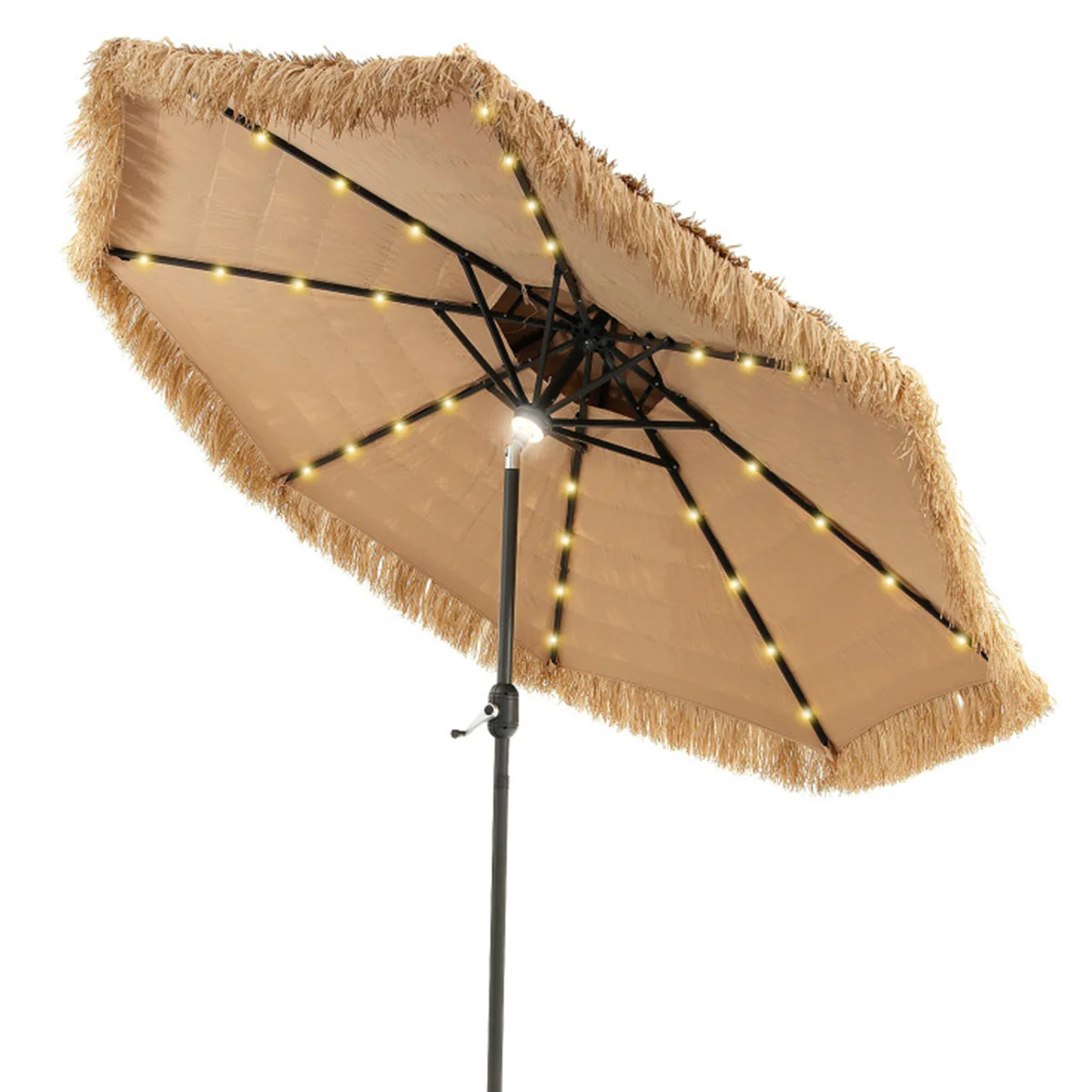 Solar Powered Tiki Patio Umbrella with Led Lights - Image 3