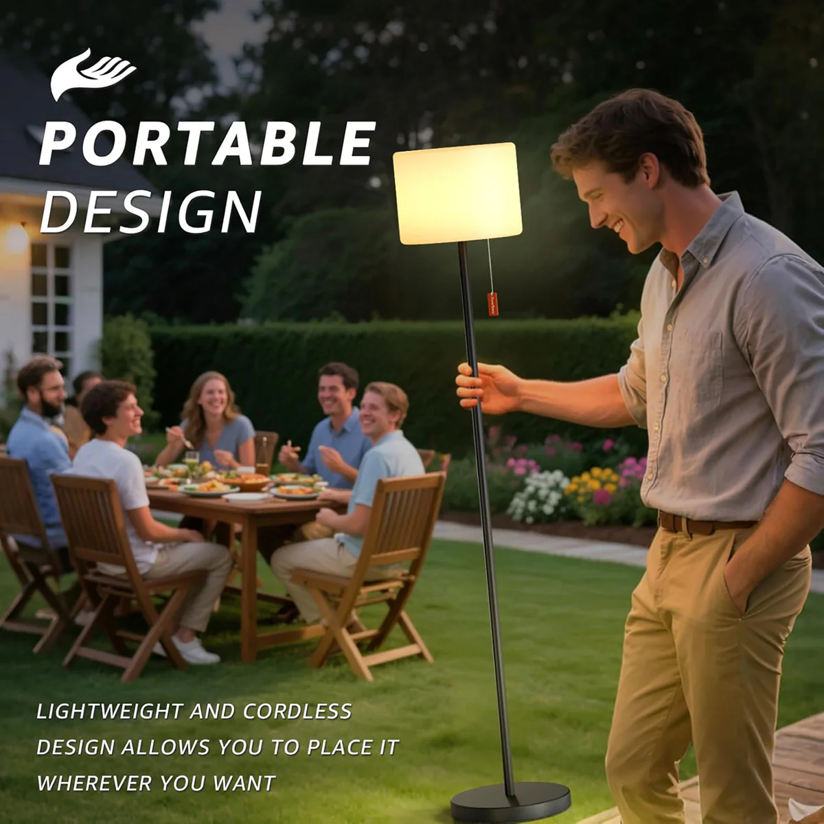 Solar Rechargeable LED Outdoor Floor Lamp - Image 6