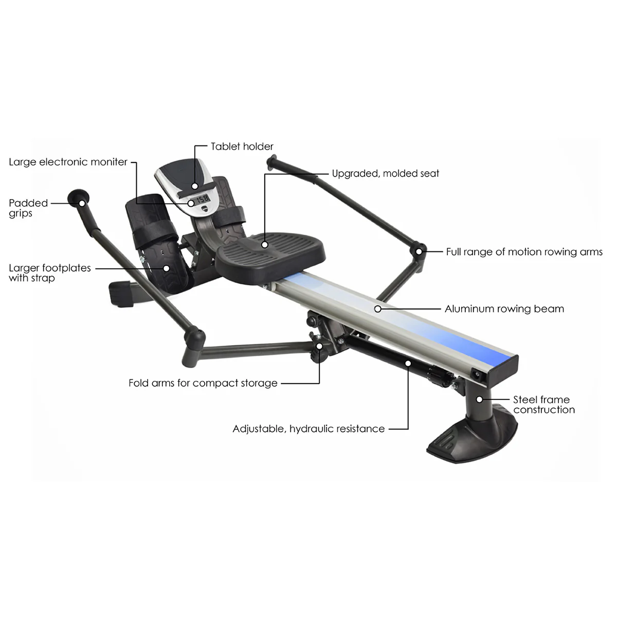 Space Saving Adjustable Rower - Image 6