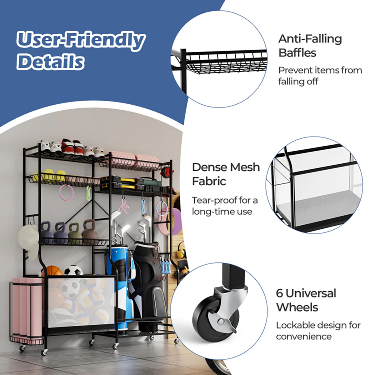 Sports Equipment Garage Organizer - Image 5
