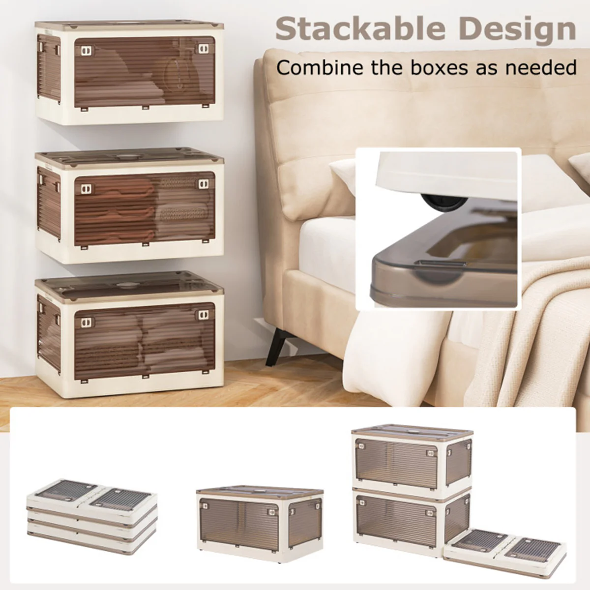 Stackable Storage Bins with Lids (Set of 3) - Image 13