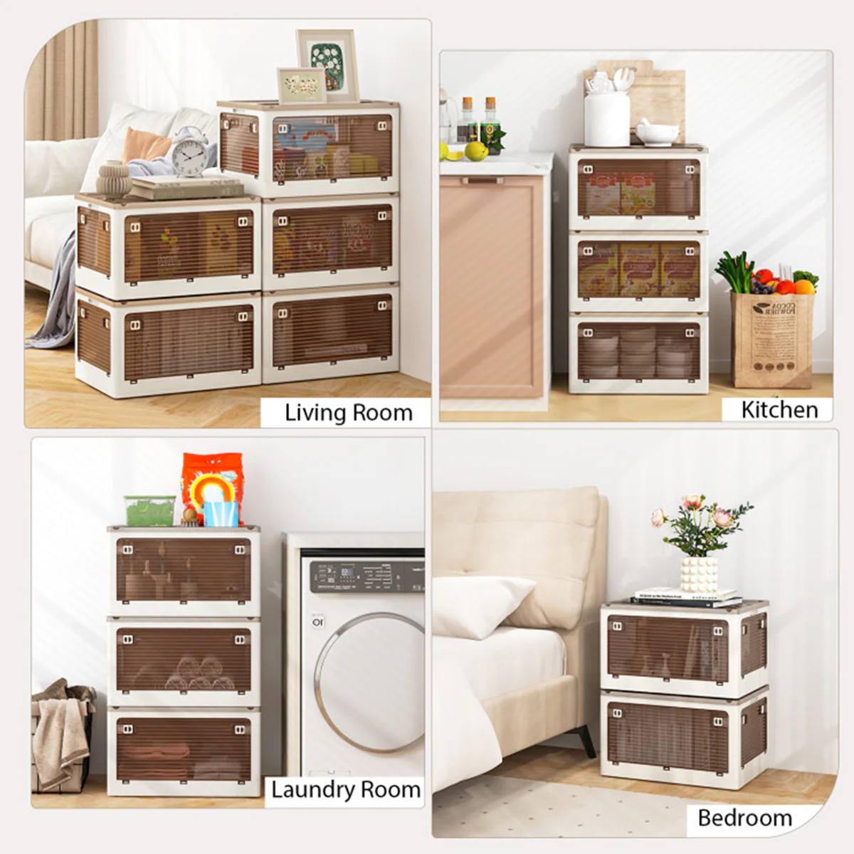 Stackable Storage Bins with Lids (Set of 3) - Image 17
