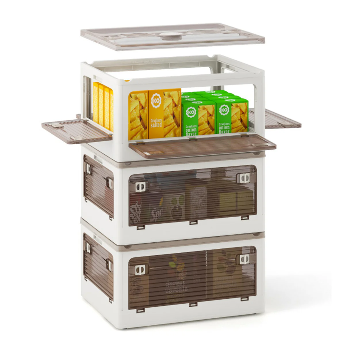 Stackable Storage Bins with Lids (Set of 3) - Image 2