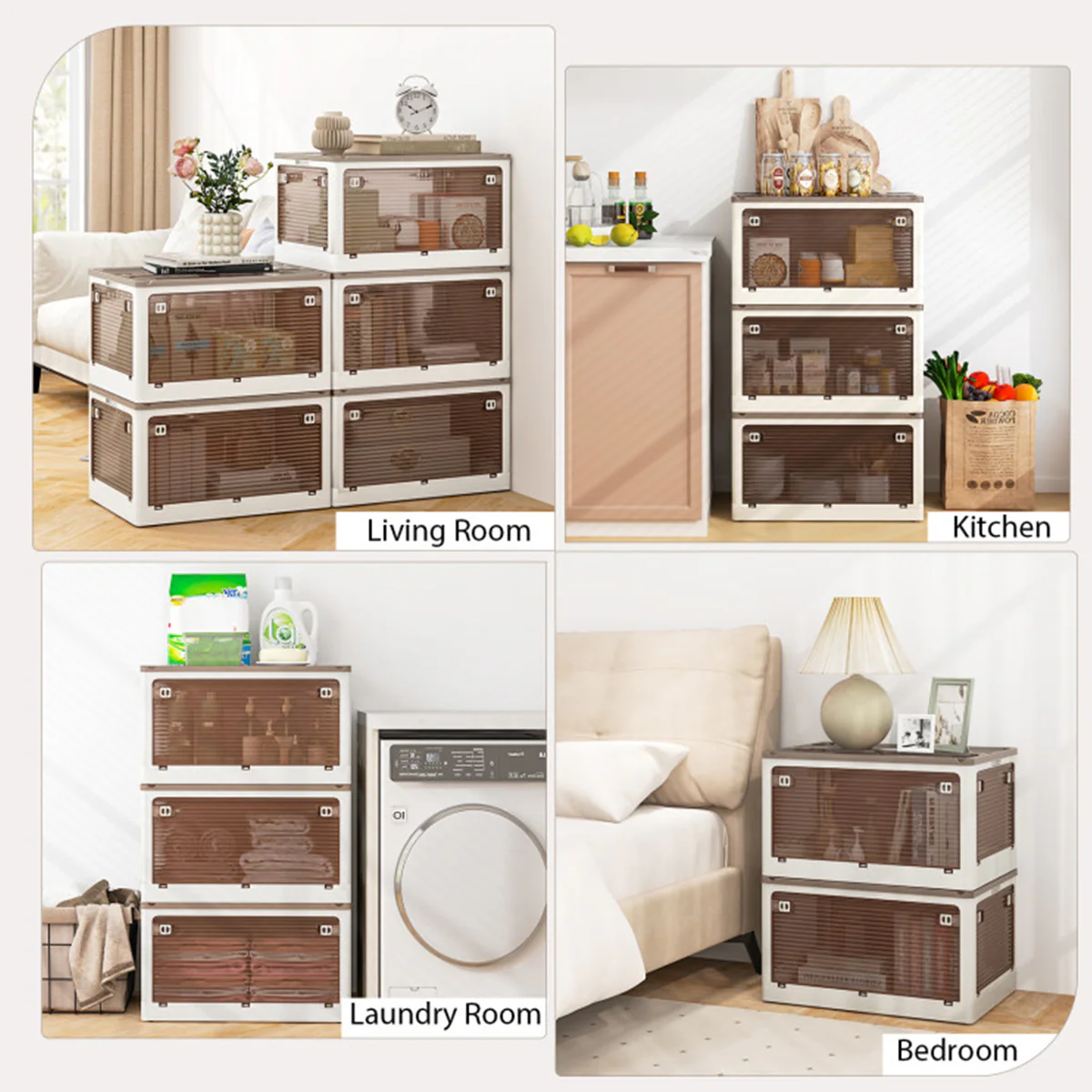 Stackable Storage Bins with Lids (Set of 3) - Image 22