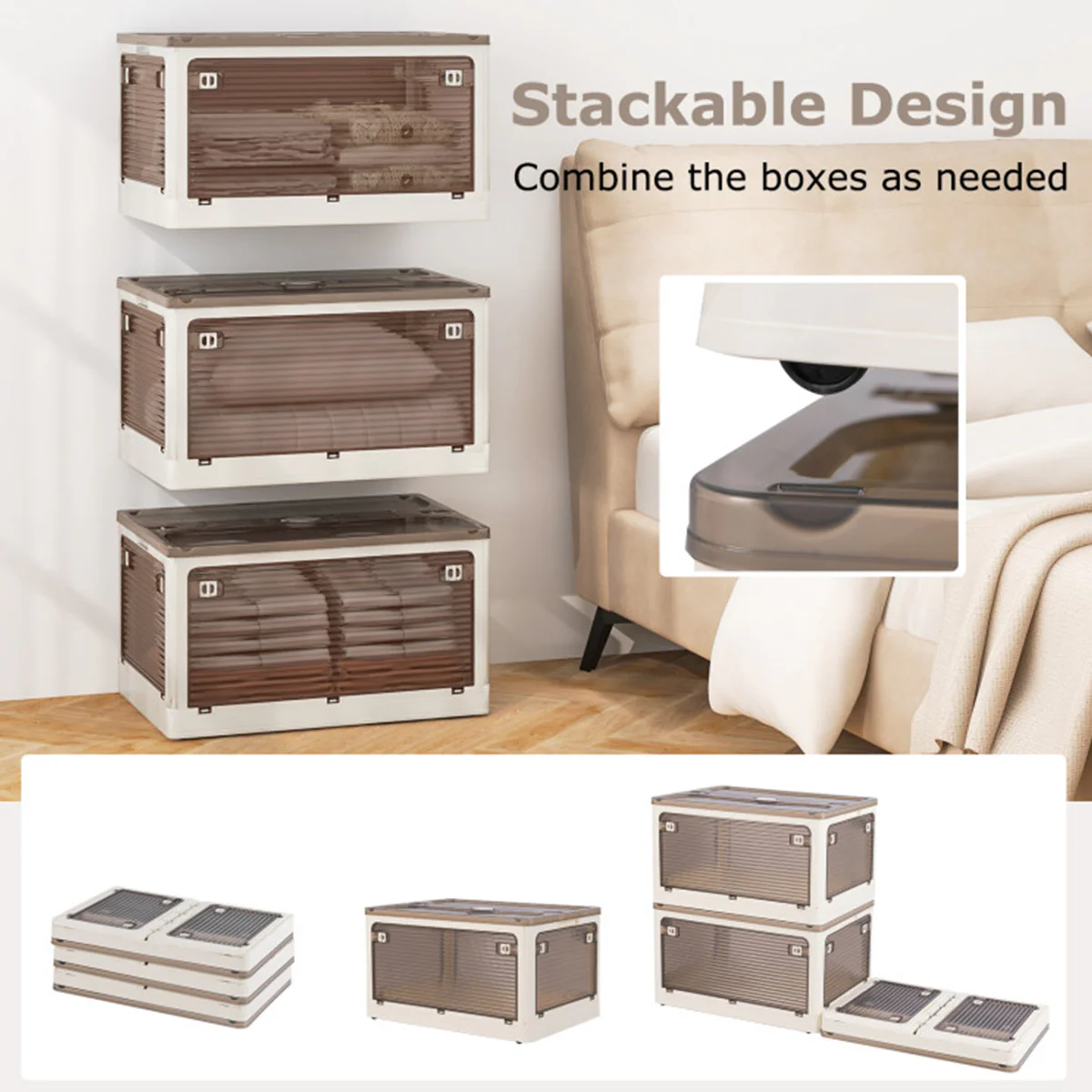Stackable Storage Bins with Lids (Set of 3) - Image 23