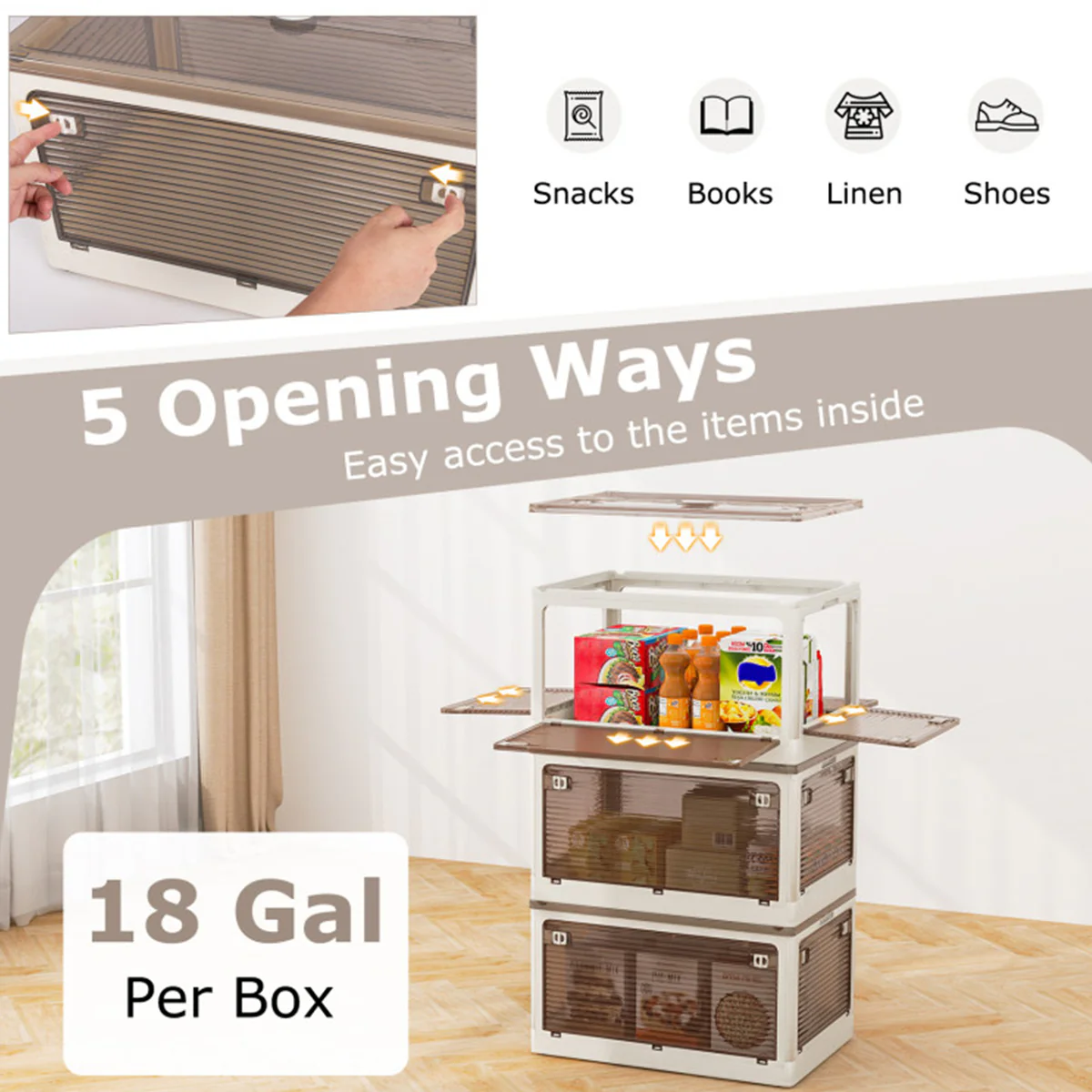 Stackable Storage Bins with Lids (Set of 3) - Image 25
