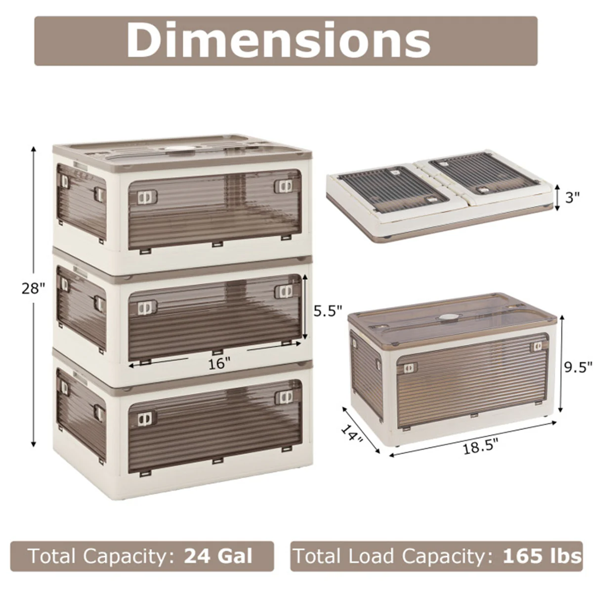 Stackable Storage Bins with Lids (Set of 3) - Image 8