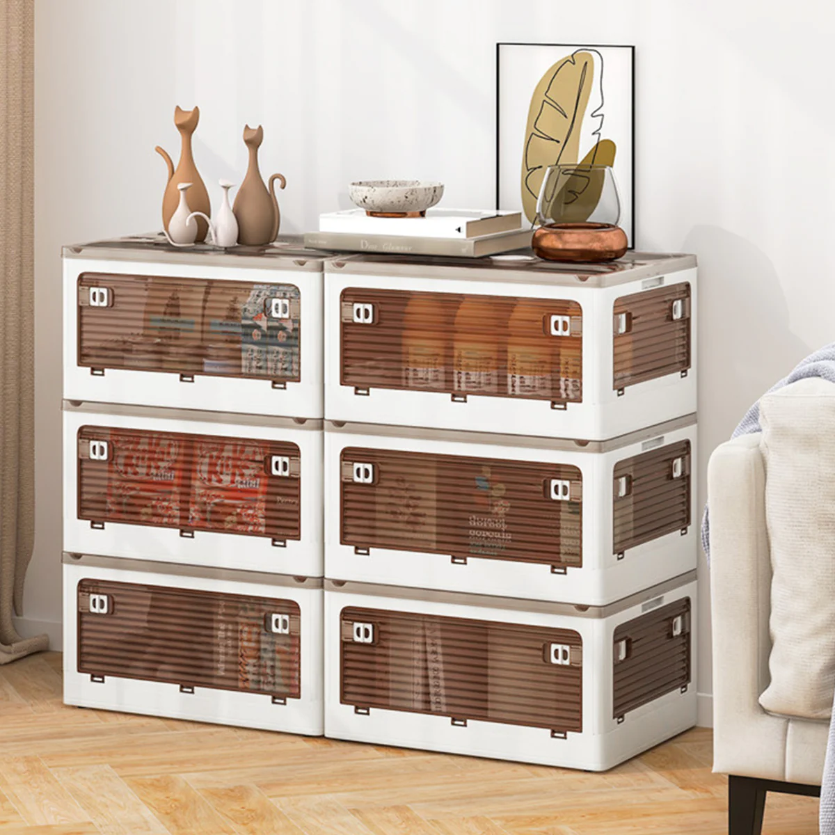 Stackable Storage Bins with Lids (Set of 3) - Image 9