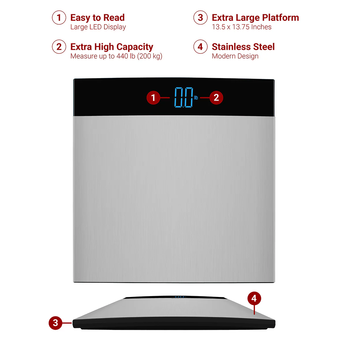 Stainless Steel Bathroom Scale - Image 3