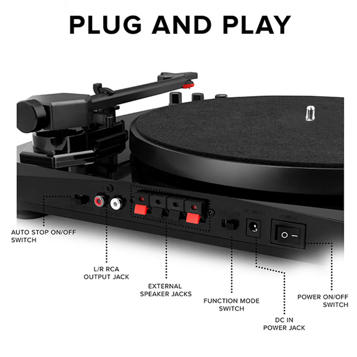 Stereo Turntable System with Speakers - Image 4